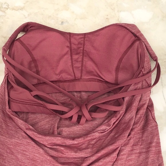 Lululemon Athletica Heathered Mauve Athletic 2-1 Workout Tank Top Size 4 - Picture 12 of 13